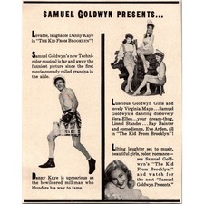 Samuel Goldwyn Presents Danny Kaye The Kid From Brooklyn 1940s WWII Era Ad SI8