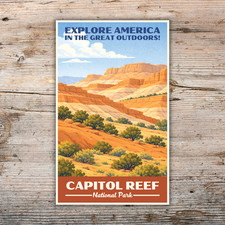 Capitol Reef National Park Sticker WPA Vintage Travel Waterproof Decal Utah