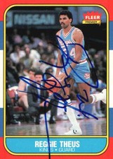 Reggie Theus Signed 1986-87 Fleer #108 Sacramento Kings Autograph