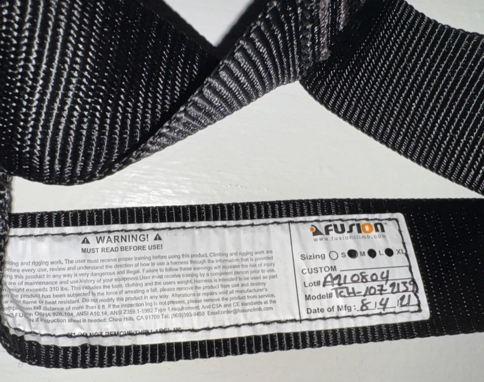 Arnés de escalada en roca - Fusion Climb® - (clasificación de 5.000 libras) mitad profesional Foto 3 de 4