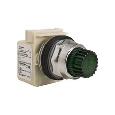 SCHNEIDER ELECTRIC 9001K2L1G Flush Push Button, Green, LED, 30mm 2EL52