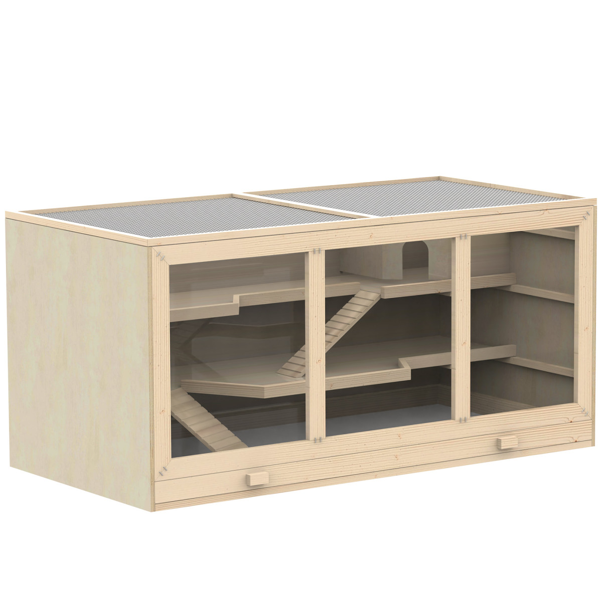 Wooden Hamster Cage Rats Mice Rodent Small Animals Hutch Exercise Play House - Image 2