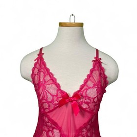 Y2K Fredrick's of Hollywood Pink Magenta Lingerie Slip Dress size 1X