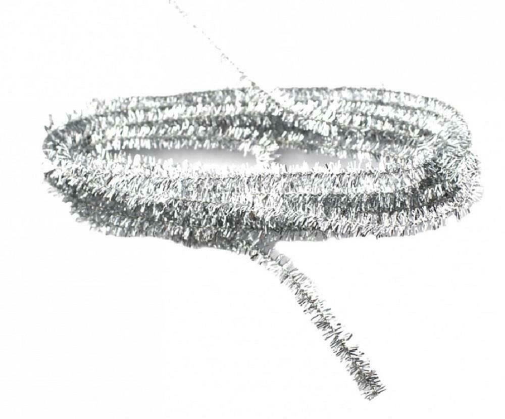 Dolls House Silver Tinsel Miniature Wired  Christmas Tree Decoration Ornament