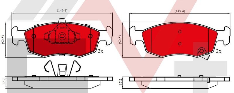 Brake Pad Set For Disc Front For ATE Braking System Fits Fiat 500e ALLIED NIPPON