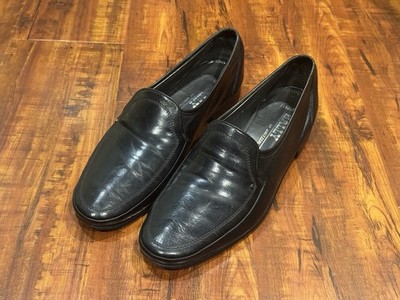 Bally of Switzerland Black Leather Tirano II Slip On Loafers Men's Size 12 M