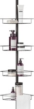 Tension Pole Shower Caddy Corner Organizer Adjustable Standing Shower Caddy W/ 4