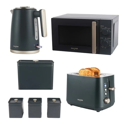 Salter Marino 4Pc Kitchen Set- Kettle 2-Slice Toaster Microwave & Countertop Set deal from eBay