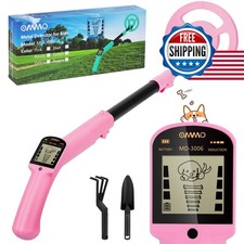 OMMO Kids Metal Detector Adjustable 27.5-37.8 LCD Display Pink