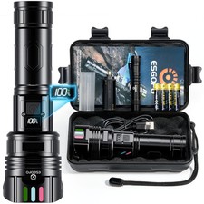 High Lumens Rechargeable Flashlight 100000 Lumens Strong LED, USB C