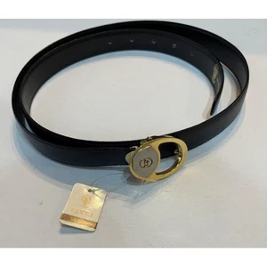 Gucci Logo Ceinture GG Vintage Noir Or Unisexe Mode Made in Italy du Japon
