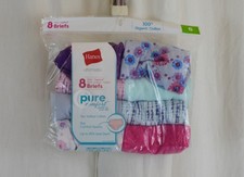 Hanes 8 PACK Girls Organic Underwear Hipster Comfort Panties Multicolor Size 10