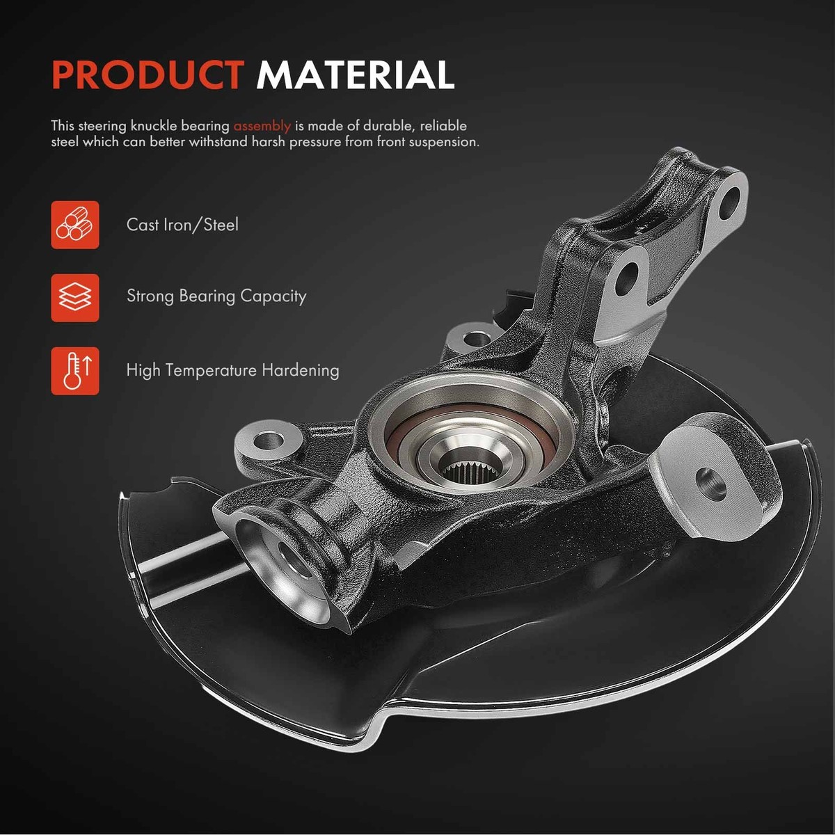 2x Front Steering Knuckle & Hub Bearing Assembly for Honda