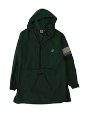 VISION STREET WEAR Mens Longline Hooded Anorak Jacket UK 40 Large Green BG07