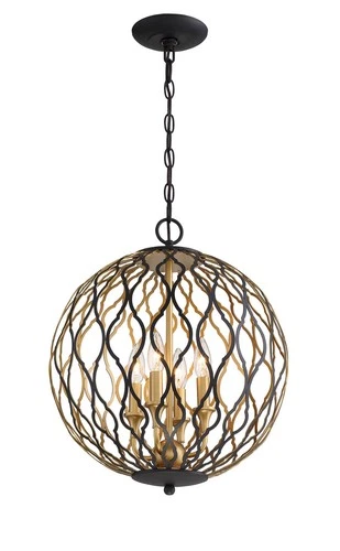 Minka Lavery 2404 Gilded Glam 4 Light 16"W Taper Candle Pendant - Sand Coal with - Picture 2 of 2