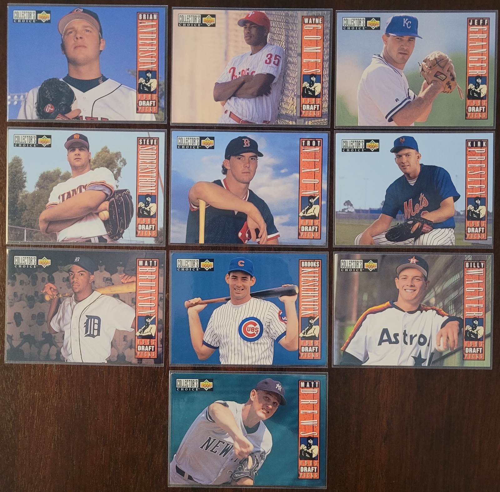 Complete (10) Card Lot 1994 Upper Deck 1993 Draft Picks/Billy Wagner, Trot Nixon
