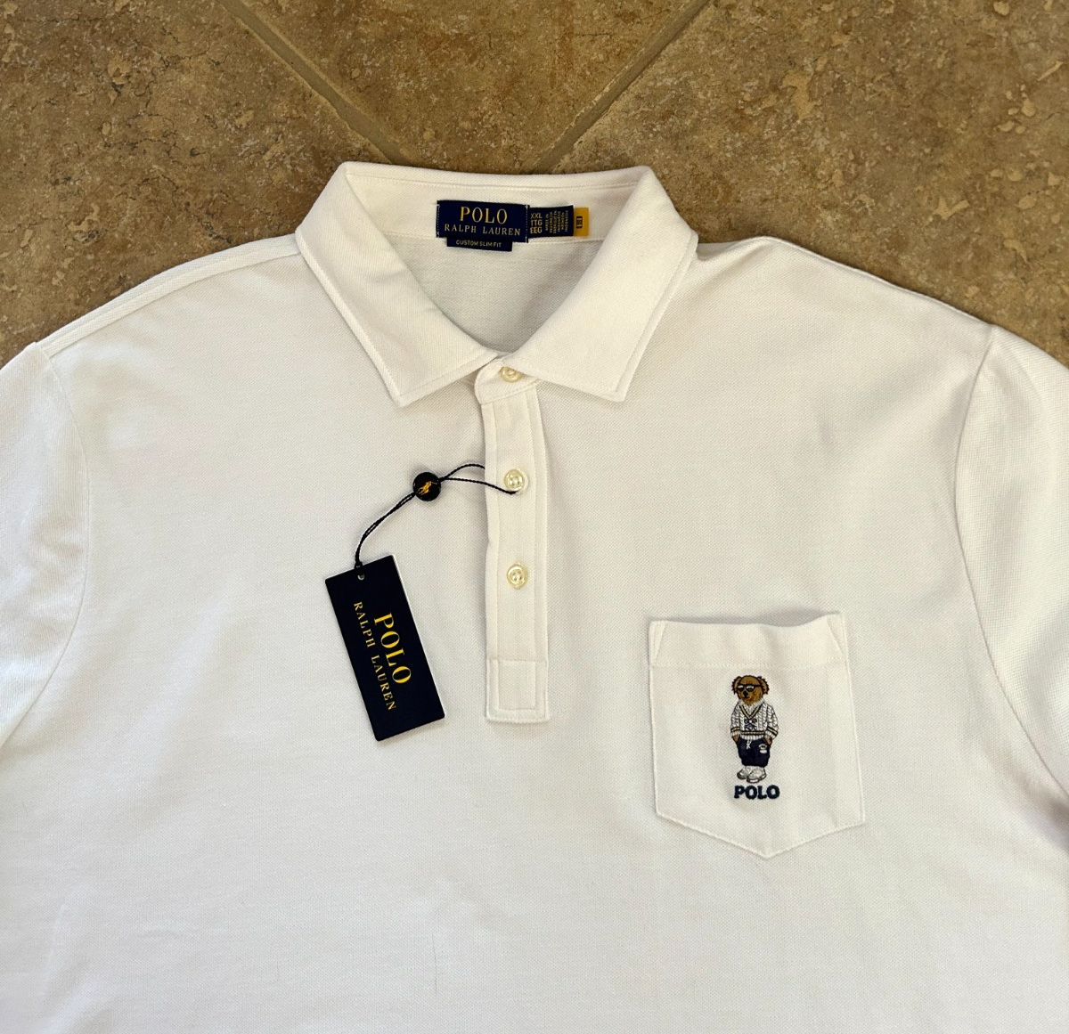 Polo Ralph Lauren Classic Fit Mesh Polo Shirt 3XB White w/ POLO