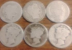 Lot Of 6 90% silver dimes 3 Barber And 3 Mercury Circulated