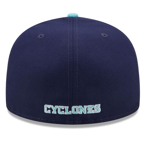 Men's New Era Navy/Light Blue Iowa State Cyclones 59FIFTY Fitted Hat - Picture 4 of 6
