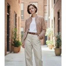 Vintage Talbots Petites Italian Wool Textured Tweed Blazer Jacket Women's 10P