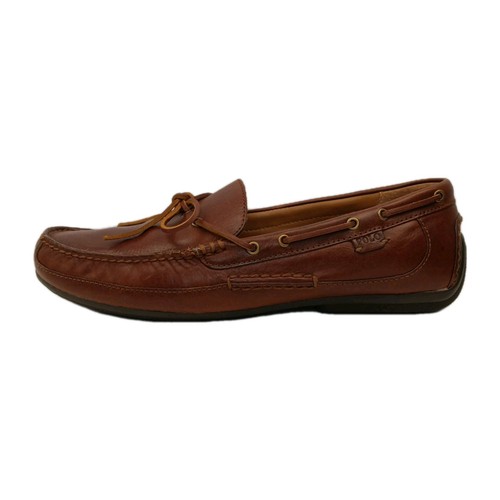 Polo Ralph Lauren Roberts Leather Driver Moc Men's Shoes 14 D Saddle Mocha Brown - Picture 2 of 12