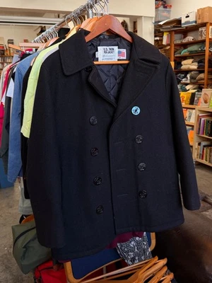 Chaqueta de lana Schott U.S. 740N Pea talla 8 negra - Imagen 1 de 2