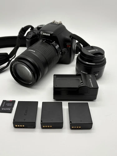 Canon EOS Rebel T3 Digital SLR Camera Black DS126291 w/ 55-250MM + 50MM