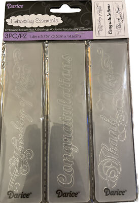 Darice Essentials Phrases Embossing Folder Congratulations Thank you ...