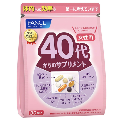 FANCL Women's Supplement for 40s, 30-Day Pack, Vitamins, Minerals, Probiotics - 第 1/4 張圖片