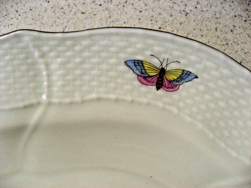 Herend Rothschild Porcelain Oval Bird Platter Hungary 1103 about 13"L x 9.5"W - Picture 3 of 11