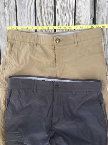 Lot Of 2 UB Tech Pants Khaki Gray Nylon Hiking Cargo Stretch Waist 36X32.5 Men’s - Picture 5 of 22