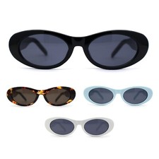 Mod Womens Narrow Oval Thick Plastic Fashion Sunglasses