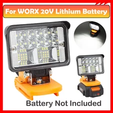 Cordless LED Work Light for WORX 20V Max Lithium Battery with USB Portable QC3.0