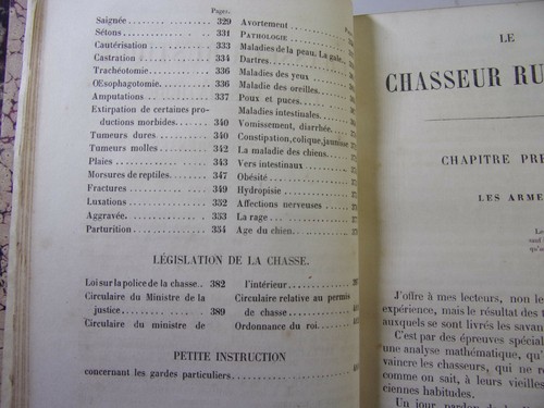 Chasse. Houdetot Le chasseur rustique + traité de la maladie des chiens 1855 - Foto 4 di 9