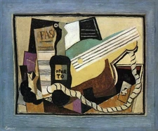 Partition Bottle of Port Guitar Playing Cards Picasso-17"x22" Fine Art Print-761
