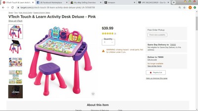 vtech touch and learn activity desk pink