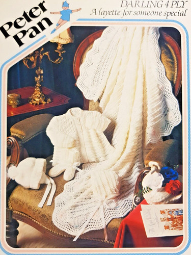 Vintage Strickanleitung*Babys 4-fädig Schal, Matinee Mantel, Mütze, Helm & Socke