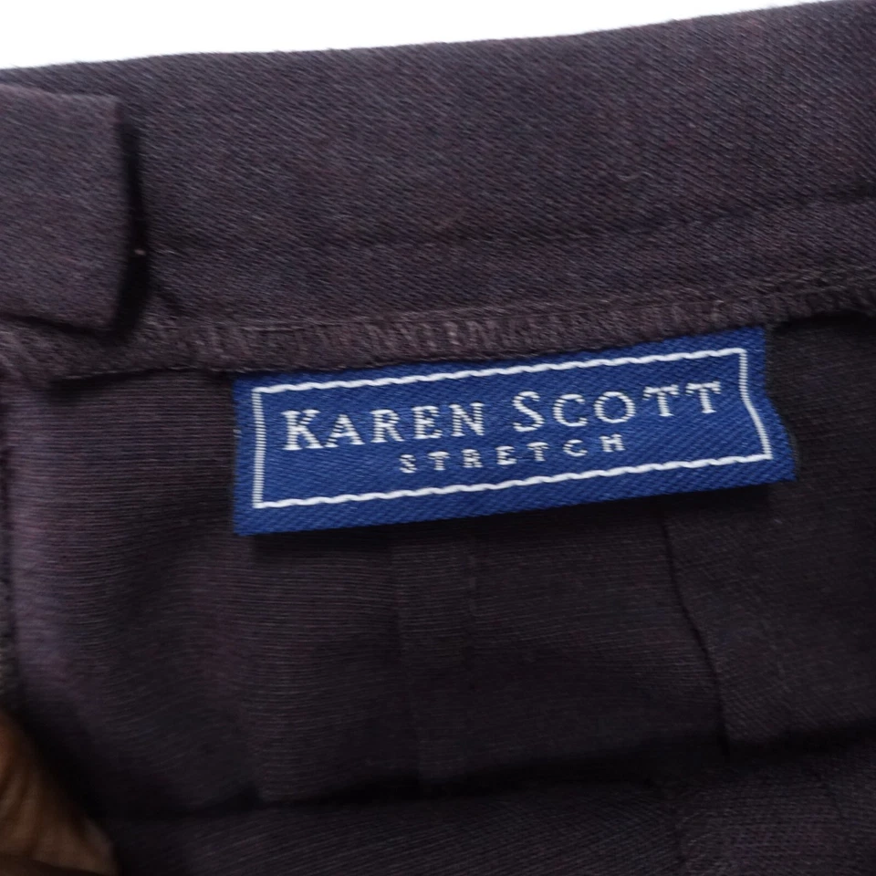 Falda lápiz Karen Scott para mujer 8 púrpura poliéster elástico cremallera abertura frontal Foto 4 de 4