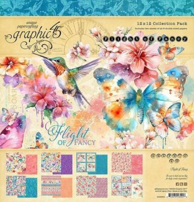GRAPHIC 45 ''FLIGHT OF FANCY''12X12 PAPER PACK BIRDS, BUTTERFLIES SCRAPJACK'S PL.