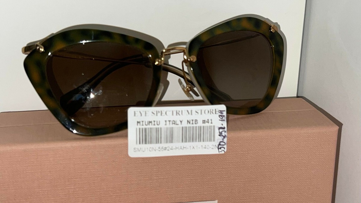 Miu Miu SMU10N Cat Eye Green Sunglasses NIB 56MM $550 #41 | eBay