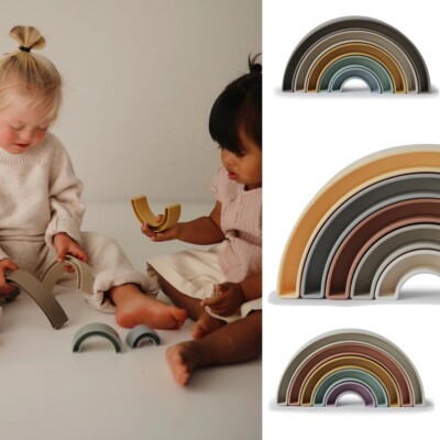 Mushie Baby Steckspiel Regenbogen - Rainbow Stacking Toy