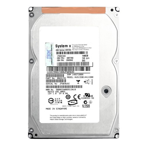 Hard Drive IBM 39R7350 26K5842 HUS153014VLS300 146GB 15K 16MB SAS 3.5" Inch - Picture 3 of 3