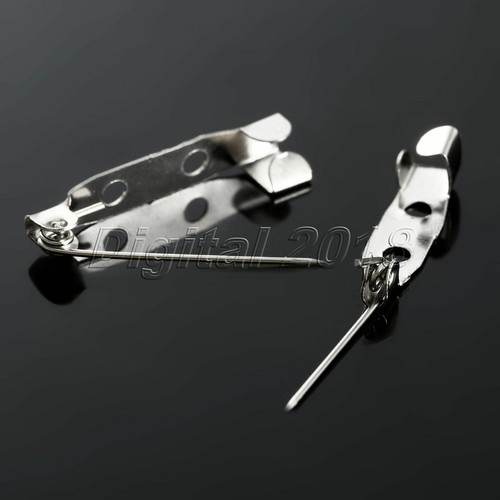 50Pcs 20/25mm Metal Brooch Back Catch Bar Pins Badge Findings Craft Home DIY Too - Picture 5 of 13