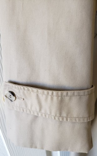 Vintage Botany Weather Topper Trench Coat Mens 44 Long Khaki Removable Lining - Picture 8 of 16