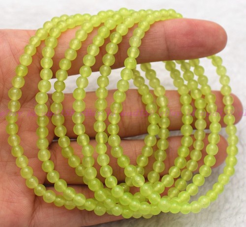 Wholesale 6 Pcs Natural Peridot 4mm 7.5” Crystal Healing Stretch Bracelet - Picture 3 of 3