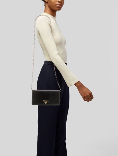 PRADA Vitello Daino Mini Crossbody Bag Black - Picture 4 of 17