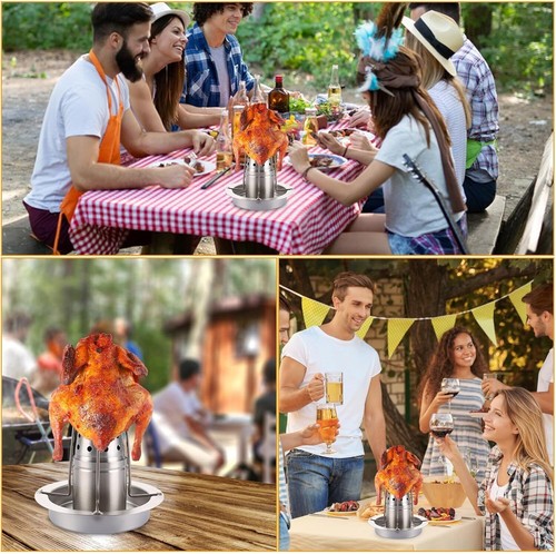 BBQ Hähnchenbräter für perfekte Grillhähnchen, Geflügelhalter für Brathähnchen - Bild 7 von 12