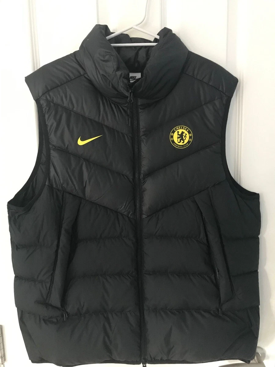 Chelsea FC 2021 22 Nike Puffer Gilet Jacket Black Extra Large XL