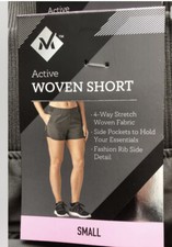 NWT Members Mark Women's Active Woven Shorts Grey size SMALL S