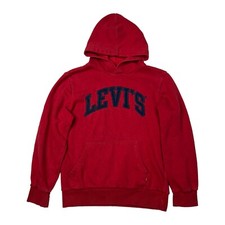 Levi s Embroidered Logo Pullover Hoodie Sweatshirt Unisex Youth Kids Red Medium